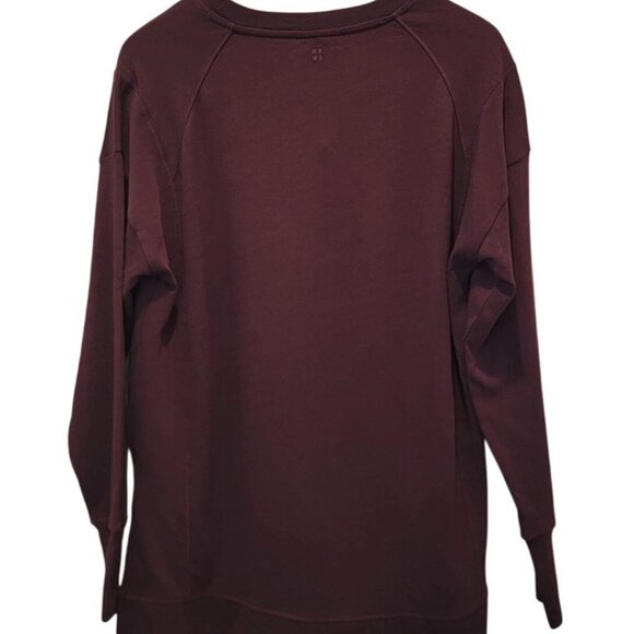 NWT Sweaty Betty AFTER CLASS Black-Cherry Purple Longline Sweatshirt Sz Small - Picture 3 of 9